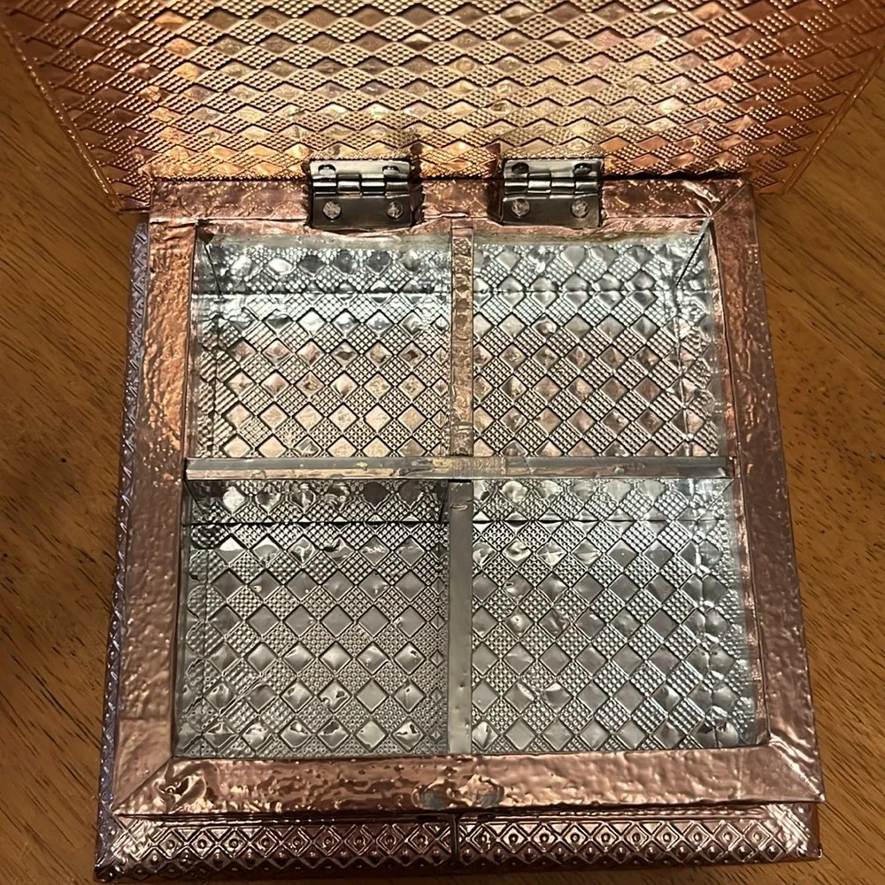 Handmade Rose Gold Black Gold Silver Foil Jewelry Trinket Box - Picture 8 of 15
